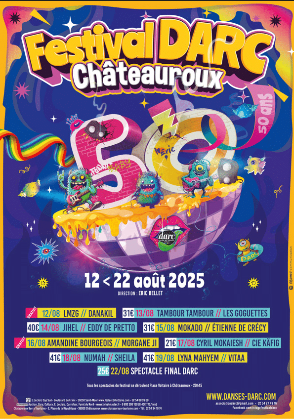 PROGRAMMATION 2025 FESTIVAL DARC CHATEAUROUX