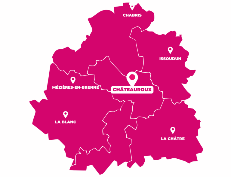 carte de l'indre de location de bureaux